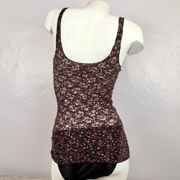 Intimately Free People Sheer Mesh Floral Tank Top Cami Camisole Floral Boho FP - Picture 3 of 9